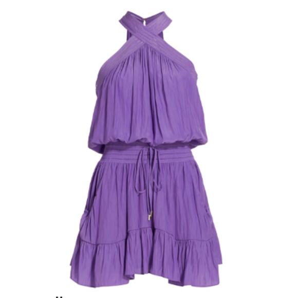 New Ramy Brook Ziggy Halter Short Dress Passion Purple Women's Resort Club - Picture 2 of 10